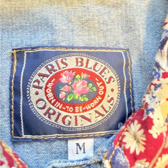 Paris Blues Original Denim Vest Boho Floral – Size M - Picture 6 of 8